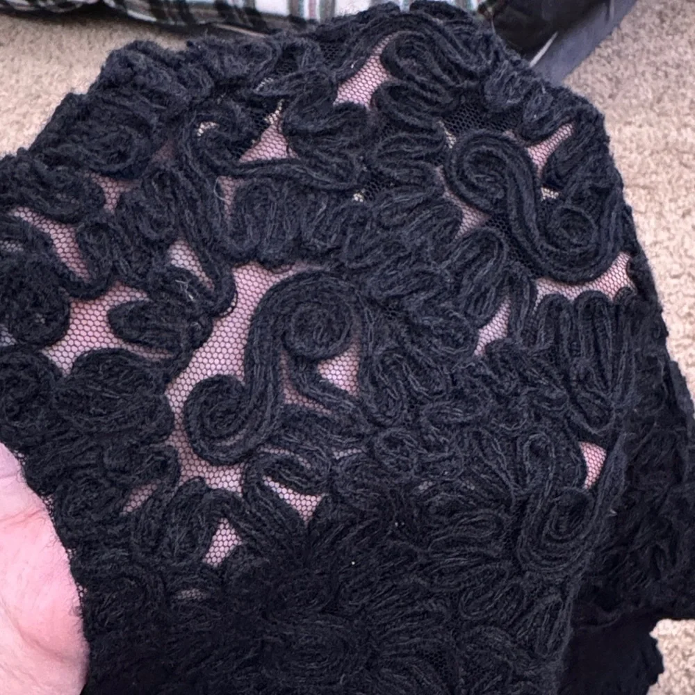 Vintage Floral Black Women's Button Up Cardigan - Picture 11 of 12